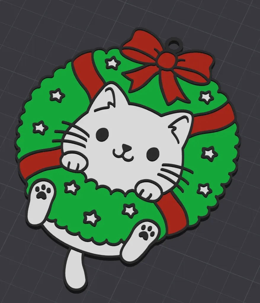 Déco de sapin Chat suspendu 